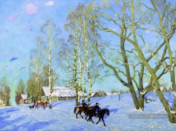 le soleil de mars 1915 Konstantin Yuon Peinture à l'huile